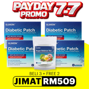 PAYDAY 7.7 SEMBUH (3 FREE 1 KOTAK  GLUVERA DIABETIC PATCH + 1 TEH HERBA)